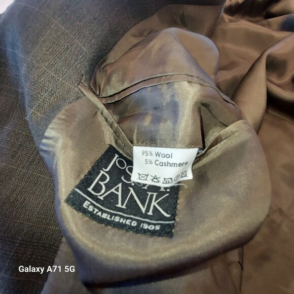Jos A Banks Men Multi Color Blazer 95% Wool 5% Cashmere Lined 3 Front Pockets 3 - Picture 4 of 8